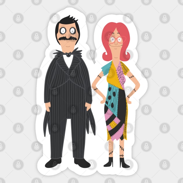 Bob and Linda x Jack and Sally Sticker by gray-cat